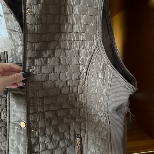 Beige vest new with gold buttons and elastic waist