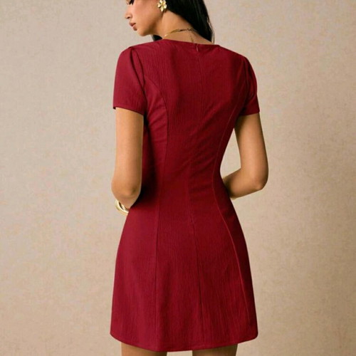 Mini red dress new, size Small, short sleeve