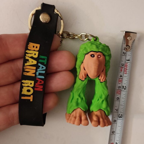 Brainrot Brr Brr Patapim Rubber Keychain like new, multicolor