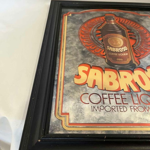Vintage Sabroso Coffee Liqueur Wall Mirror 46x36 used