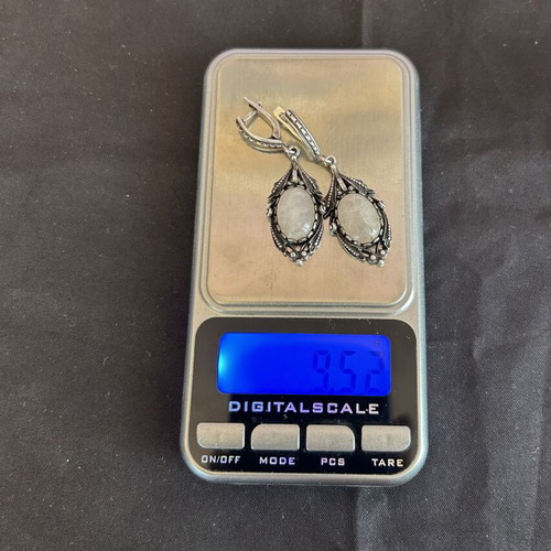Vintage silver earrings (925) used with stone