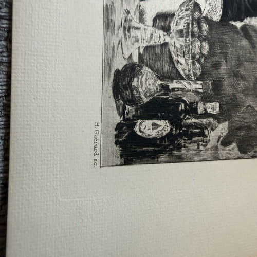 Engraving used, collectible old print 19x28 cm