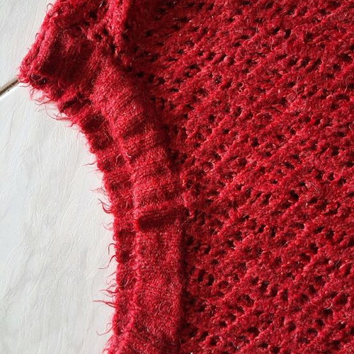 Vintage Red Burgundy Knitted Blouse Miss Denim new, size S/M