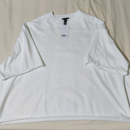 T-shirt cropped white cotton fabric XXL H&M new