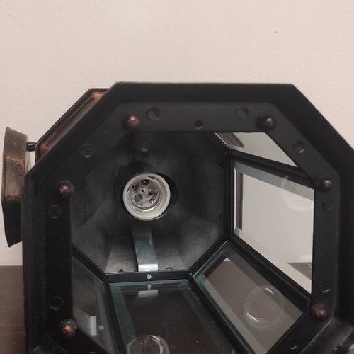 Outdoor Lantern Lamp made of Aluminum and Glass, Copper Color