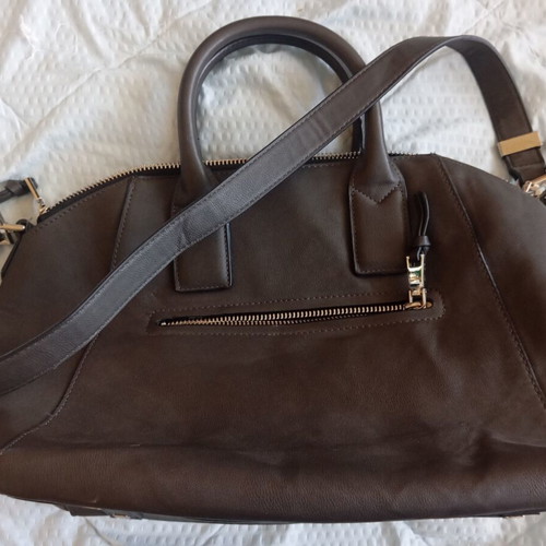 Mango leather shoulder bag, grey