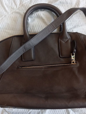 Mango leather shoulder bag, grey