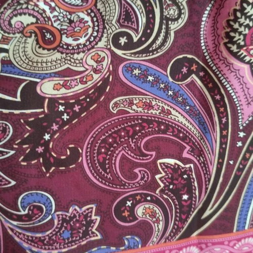 Boho Paisley Mini Dress Tunic with Belt satin texture, new, L-XL