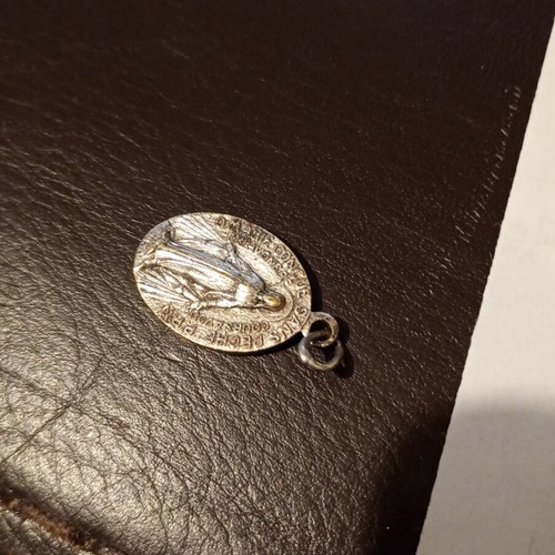 Vintage silver Maria pendant from France 1830 like new