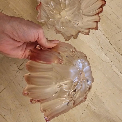 Tulip glass bowls vintage set of 2 like new