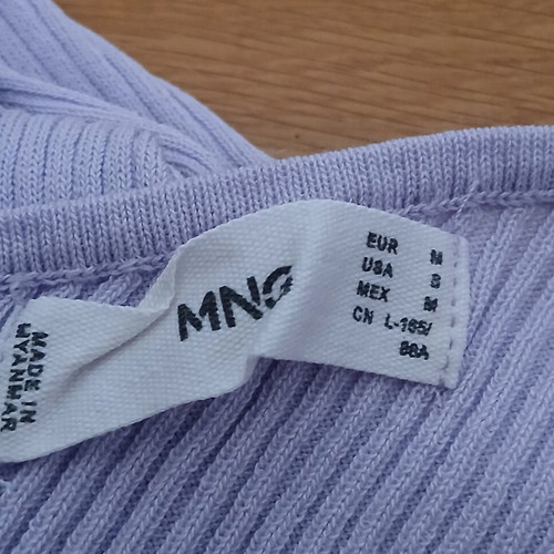 Mango asymmetrical knitted top size Medium like new, purple