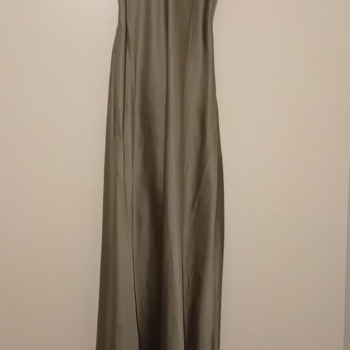 Pink Woman long satin dress like new, khaki