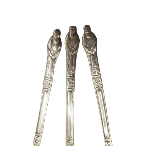 Vintage EPNS Silver Plated Spoon Set of 3 with Monk Handles England 1930–1940
