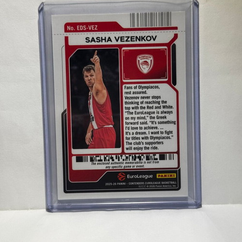 2025-26 Panini Contenders Euroleague Sasha Vezenkov Patch new