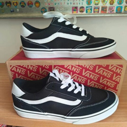 Vans Brooklyn LS sneakers, black and white, size 38