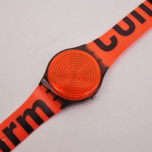 Swatch GM139 Conform vintage watch used, neon orange