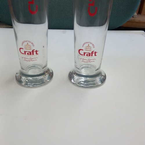 Craft Beer Glasses tubular pack of 2 new