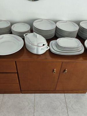 Ćmielów 1790 vintage porcelain dinnerware set, complete