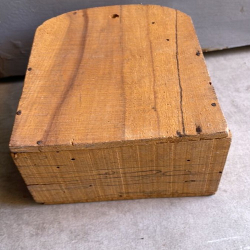 Salt box used, old handmade wooden collectible