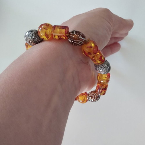 Bracelet like new, brown and orange