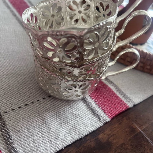 Vintage glass holders used, set of 6 pieces