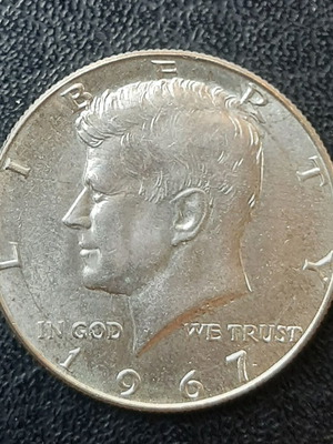 USA Half Dollar 1967 Kennedy silver 0.400 coin