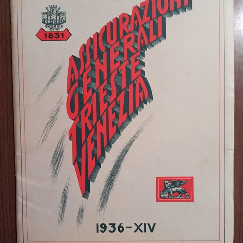 Assicurazioni Generali Trieste Venezia Insurance Catalog 1936 like new
