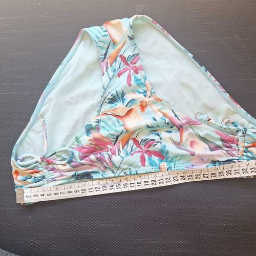 Change floral bikini bottom medium size 38 used, turquoise multicolor