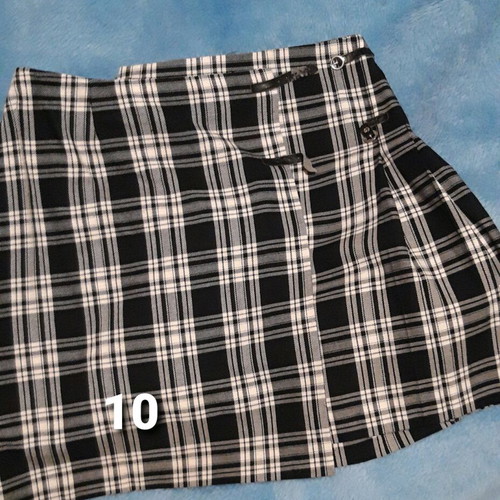 Bill Cost wrap skirt plaid, short, like new, black and white