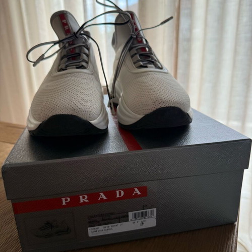 Prada sneakers used, size 37, white with stain