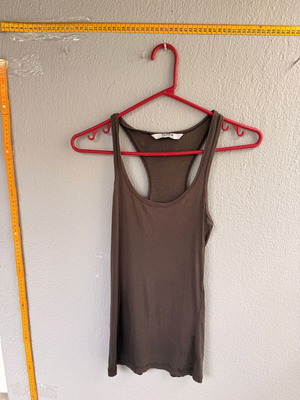 Pull&Bear Women's Rib Tank Top S like new, taupe brown-gray