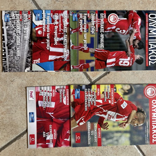 Olympiakos Official Match Programs 2010-11 Set of 11 Like New