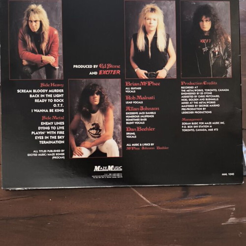 Exciter Exciter 1988 vinyl record Germany Maze Music Records like new