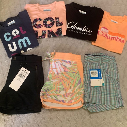 Columbia kids shorts and t-shirts set new, 7 pieces for ages 7-8