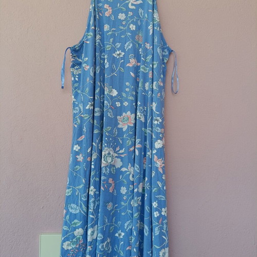 LOFT Plus Size Floral Cutout Back Halter Swing Dress, lightweight