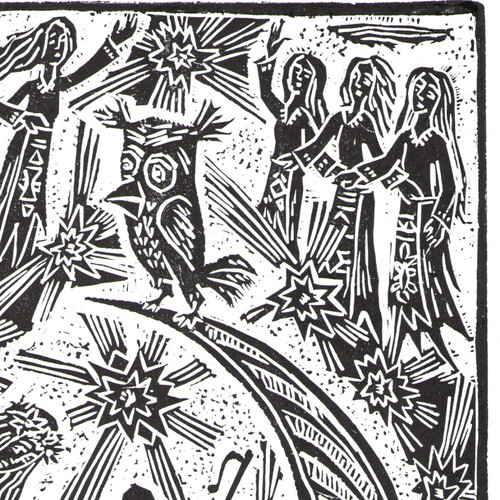 Linocut Samodivsko Horo new, size A4