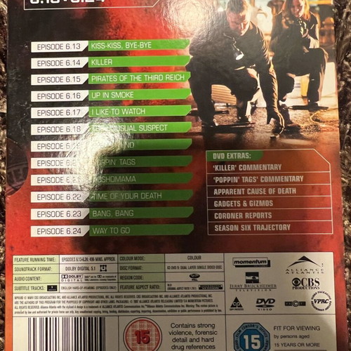 CSI Season 6 Part 2 Boxset DVD like new