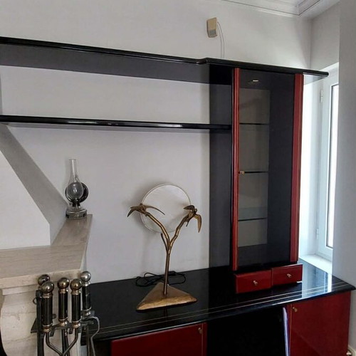 Italian Cherry Wood Sideboards used and Kitchen Table with 6 Metal Chairs with Leatherette