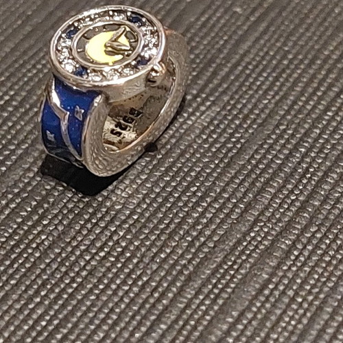 Charm watch A.L.E. new, silver with blue and yellow enamel
