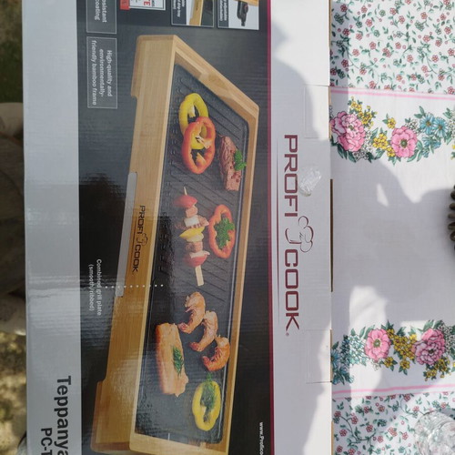 Teppanyaki grill PC-TYG 1143 Profi Cook new with bamboo frame