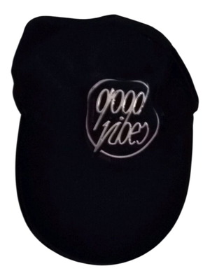 Καπέλο baseball dad cap μαύρο σαν καινούργιο με ασημί σχέδιο good vibes