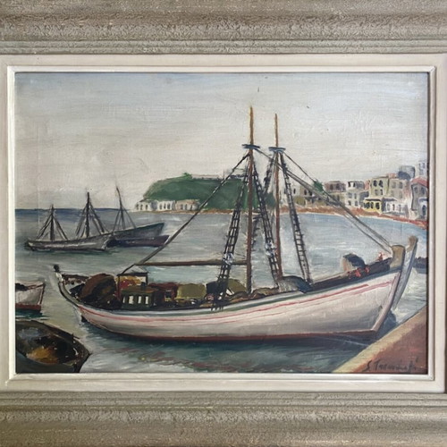 Spyros Papanikolaou oil painting on canvas like new