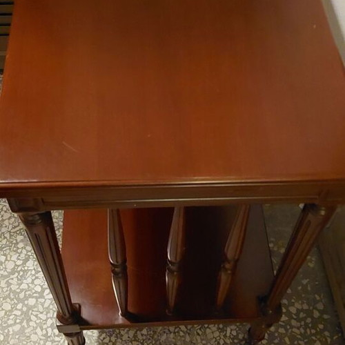 Walnut side table, handmade, 1970
