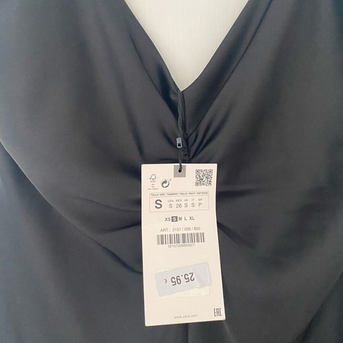Zara midi satin dress black new, size S