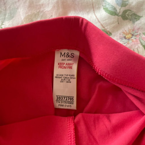 Marks & Spencer cotton crow leggings for girl 7-8 years like new, red