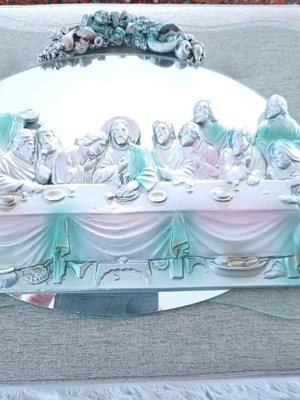Last Supper glass frame like new