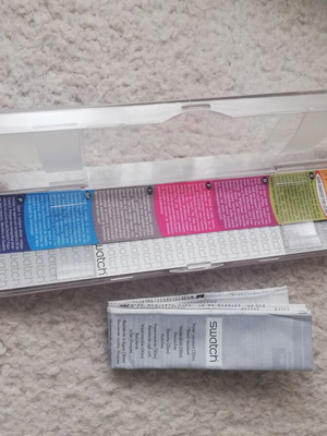 Swatch watch box used with documents