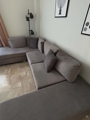 Apollon P gray sofa like new, large size, waterproof fabric