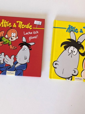 Σετ γερμανικών κόμικ Äffle & Pferdle σαν καινούργιο, 2 σκληρόδετα βιβλία