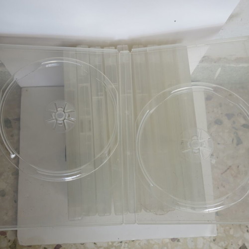 DVD cases double used, pack of 10, white, standard thickness